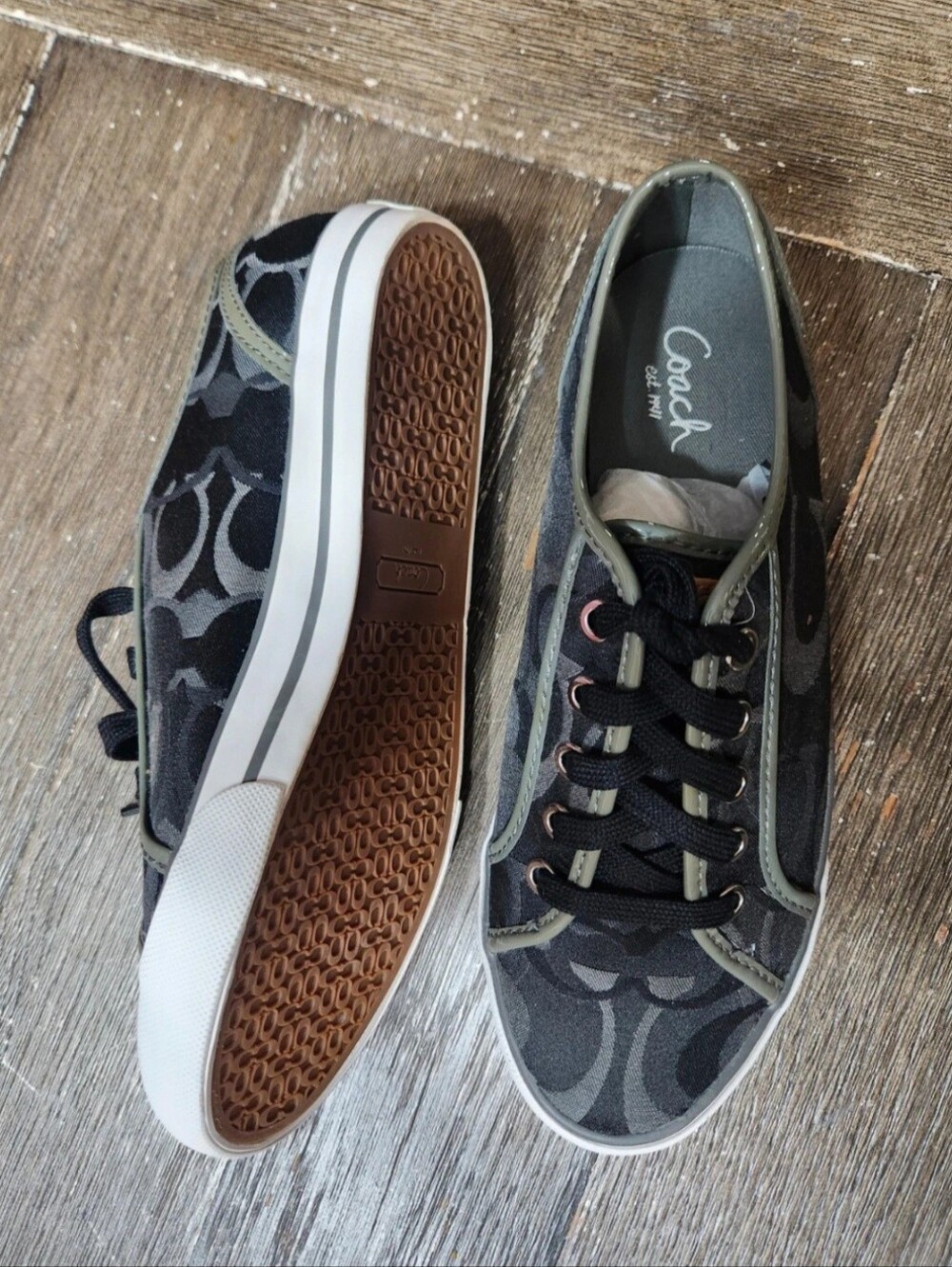 Coach Black Signature Canvas Sneakers